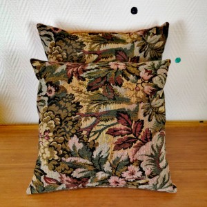 Coussin tissu tapisserie ancienne