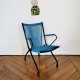 Fauteuil vintage scoubidou bleu