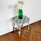 Table d'appoint en scoubidou bleu