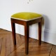 Tabouret ancien velours jaune