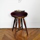 Tabouret pivotant ancien velours pourpre 2