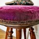 Tabouret pivotant ancien velours pourpre 5