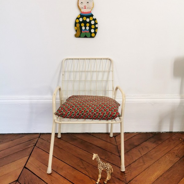 Chaise écolier pour enfant en bois et métal (Blanc)