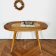 Table vintage bois et rotin 2