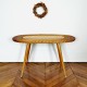 Table vintage bois et rotin 8