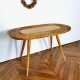 Table vintage bois et rotin 9