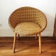 Fauteuil en raphia vintage