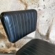 Chaise d'atelier industrielle métal et skaï noir