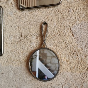 Miroir de barbier ancien rond