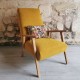 Fauteuil années 50 jaune ocre 