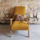 Fauteuil années 50 jaune ocre 