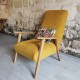 Fauteuil années 50 jaune ocre 