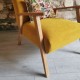 Fauteuil années 50 jaune ocre 