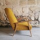 Fauteuil années 50 jaune ocre 