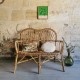 Banquette en rotin vintage 