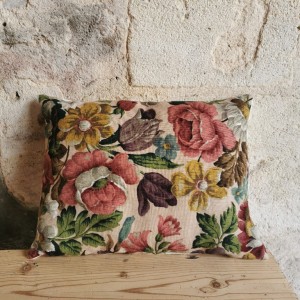 Coussin tissu ancien 35x25cm