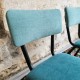 Chaise maternelle vintage retapissée bleu 