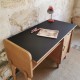 Bureau asymétrique vintage en chêne et stratifié 