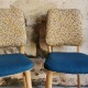 Paire de chaises années 50 en hêtre retapissées