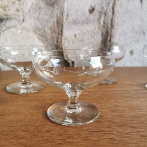 Ensemble de 6 verres en cristal anciens