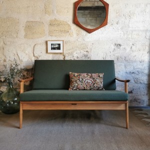 Banquette vintage en chêne