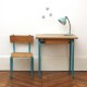 Bureau et chaise années 50 teal 2