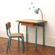 Bureau et chaise années 50 teal