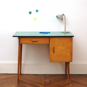 Bureau années 50 formica vert