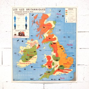 Carte scolaire Iles Britanniques Etats Unis