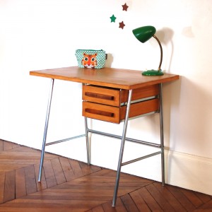 Bureau métal et bois 1