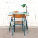 Bureau formica bleu et son fauteuil Marine Blue