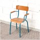 Bureau formica bleu et son fauteuil Marine Blue