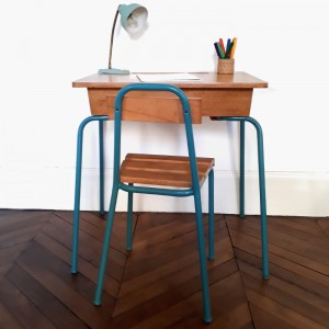 Bureau et chaise années 50 Teal 1