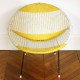 Fauteuil scoubidou jaune et blanc 3