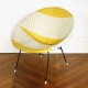 Fauteuil scoubidou jaune et blanc