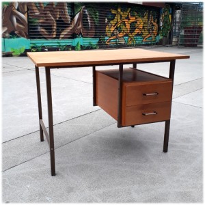 Bureau métal et bois années 60 1