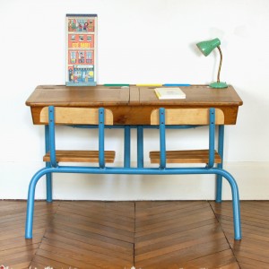 Bureau d'écolier double Marine Blue