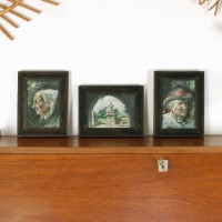Tryptique de tableaux anciens