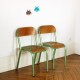 Petites chaises d'école vert métallisé 3