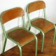 Petites chaises d'école vert métallisé 4
