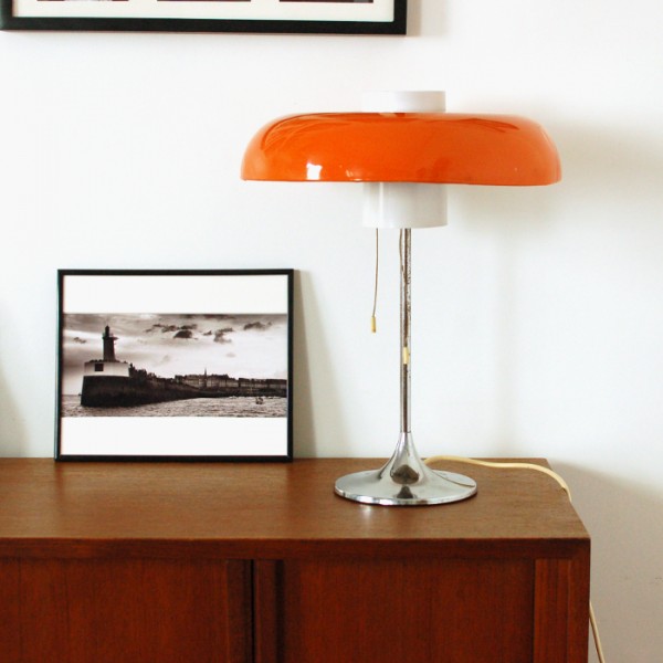 lampe vintage champignon orange