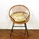 Chaise en rotin vintage 1