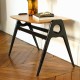 Table basse en bois laqué noir 3
