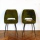 Chaise vintage fourrure verte 1