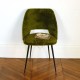 Chaise vintage fourrure verte