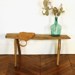 Banc ancien en bois brut 1