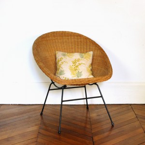 Fauteuil en rotin vintage 1