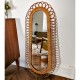 Grand miroir en rotin vintage 1