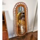 Grand miroir en rotin vintage 2