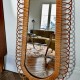 Grand miroir en rotin vintage